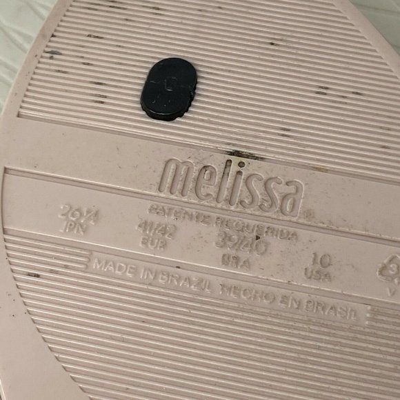 Melissa Shoes Jelly Sandals Flip Flops 10 Bow Vegan Plastic Pink Black Brazil - Picture 9 of 12